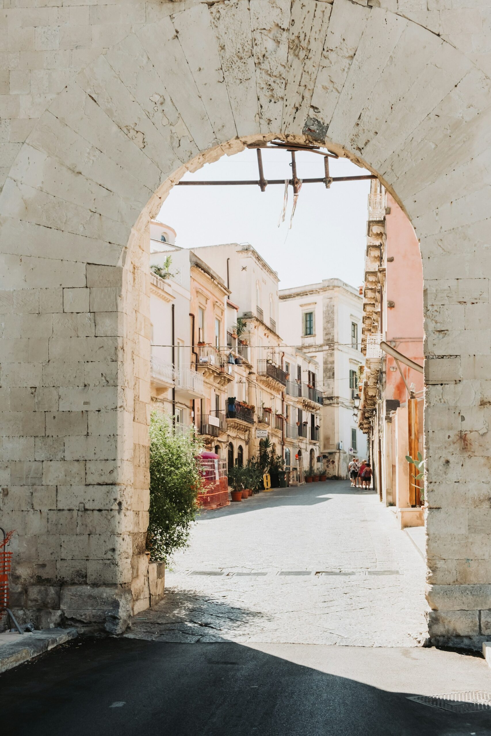 Street with balconies in a Sicilian town